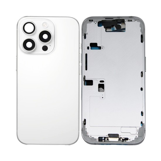 Back Cover+Frame+Flex Apple iPhone 16 Pro with Wireless Charge+Flashlight Flex White Titanium
